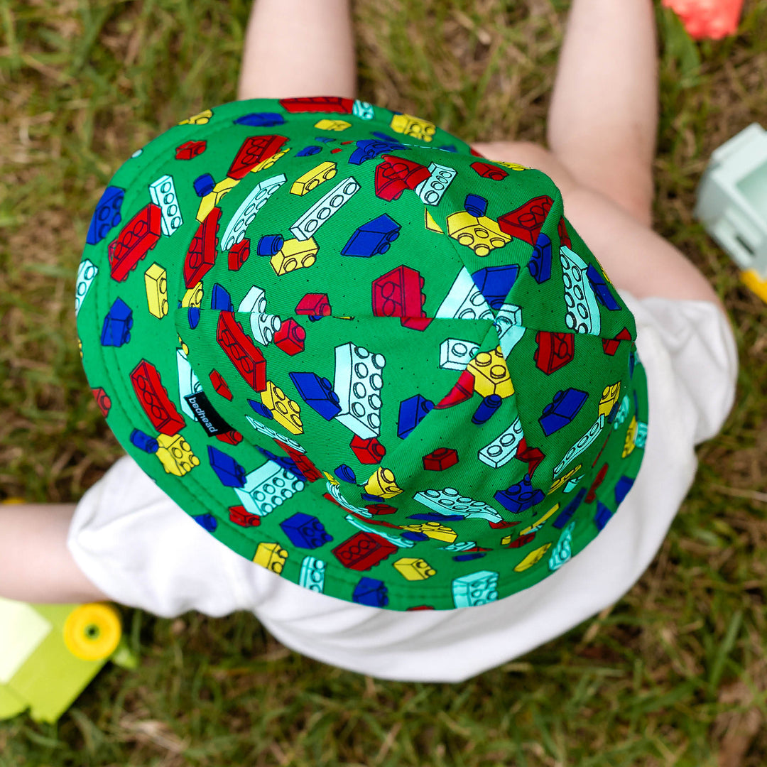 Toddler Bucket Sun Hat - Blocks