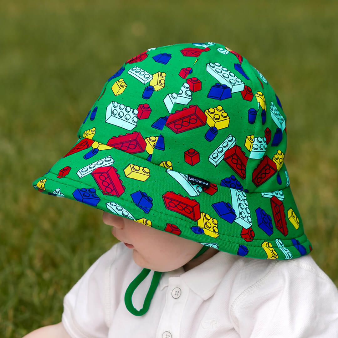 Toddler Bucket Sun Hat - Blocks