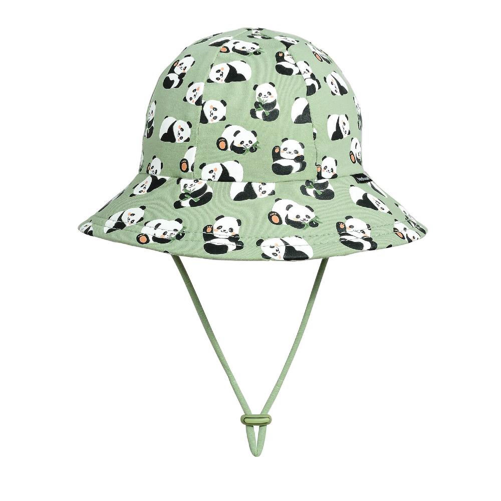 Toddler Bucket Sun Hat - Panda on a white background