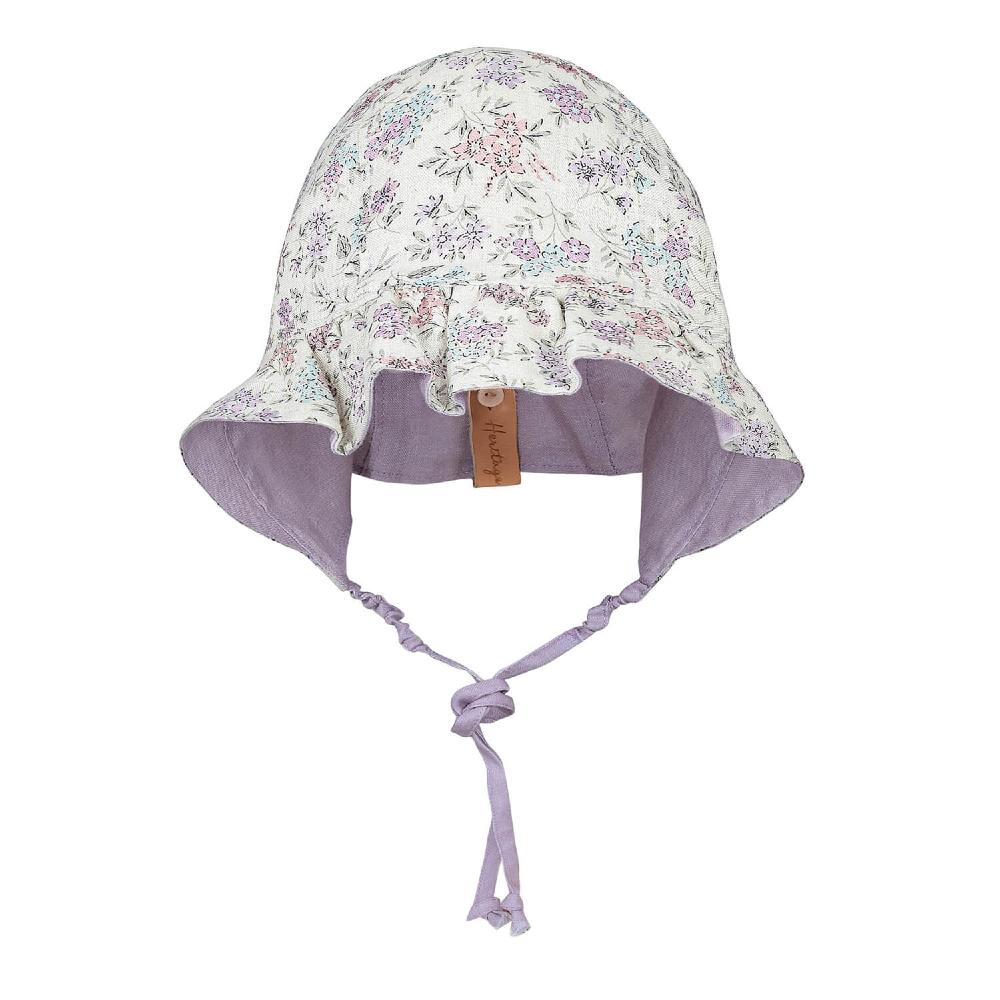 Ruffle Searcher Reversible Bonnet - Laura on a white background