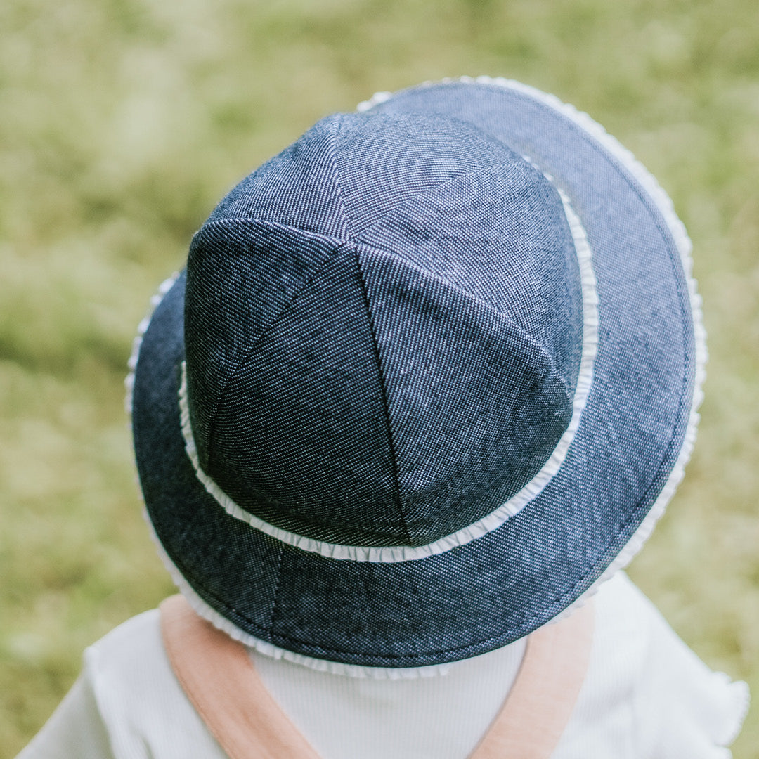 Ruffle Bucket Sun Hat - Denim
